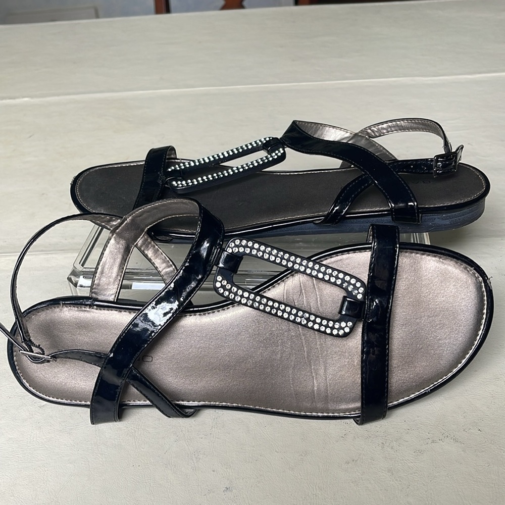 Flat Rhinestone Sandals# - image 3